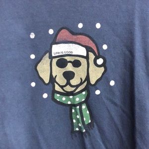 Life is Good Christmas Long Sleeve Tee Labrador